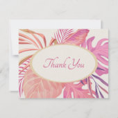 Tropical Beach Pink Wedge Dankeskarte (Vorderseite)