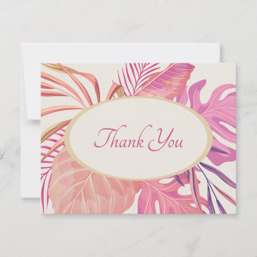 Tropical Beach Pink Wedge Dankeskarte (Vorderseite)