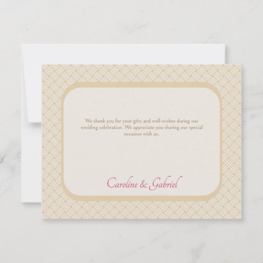 Tropical Beach Pink Wedge Dankeskarte (Rückseite)