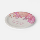 Tropical Beach Pink Wedge Pappteller (Schrägansicht)