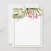Tropical Beach Pink & White Floral Orchias Blank Mitteilungskarte (Vorderseite)