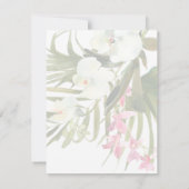 Tropical Beach Pink & White Floral Orchias Blank Mitteilungskarte (Rückseite)