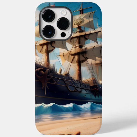 Tropical Beach Pirate Ship Case-Mate iPhone Hülle (Rückseite)