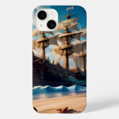 Tropical Beach Pirate Ship Case-Mate iPhone Hülle (Rückseite)