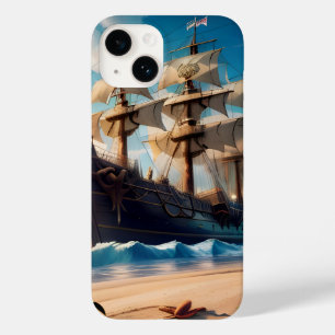 Tropical Beach Pirate Ship Case-Mate iPhone 14 Hülle
