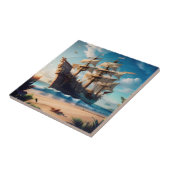 Tropical Beach Pirate Ship Fliese (Seite)
