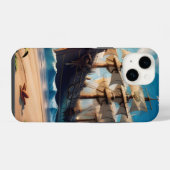 Tropical Beach Pirate Ship iPhone Hülle (Rückseite (Horizontal))