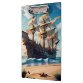Tropical Beach Pirate Ship Klemmbrett (Links)