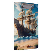Tropical Beach Pirate Ship Klemmbrett (Rechts)