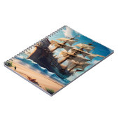 Tropical Beach Pirate Ship Notizblock (Linke Seite)