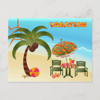 Tropical Beach Postcard Postkarte