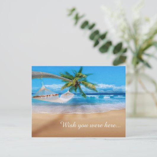 Tropical Beach Postcard Postkarte (Stehend Vorderseite)