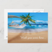 Tropical Beach Postcard Postkarte (Vorne/Hinten)