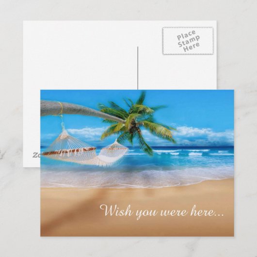 Tropical Beach Postcard Postkarte (Vorne/Hinten)