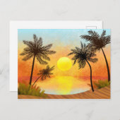 Tropical Beach Postcard Postkarte (Vorne/Hinten)