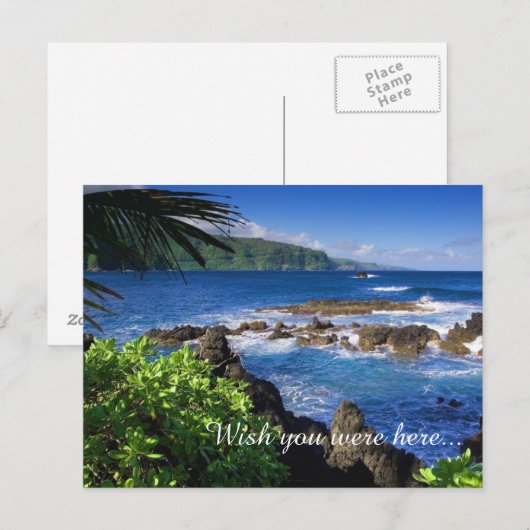 Tropical Beach Postcard Postkarte (Vorne/Hinten)