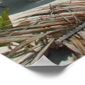 Tropical Beach Poster Palm Tree Boats Reisen (Ecke)