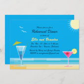 Tropical Beach Probe Dinner Einladung (Vorne/Hinten)