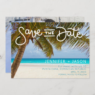 Tropical Beach Punta Cana Dominikanische Hochzeit Save The Date