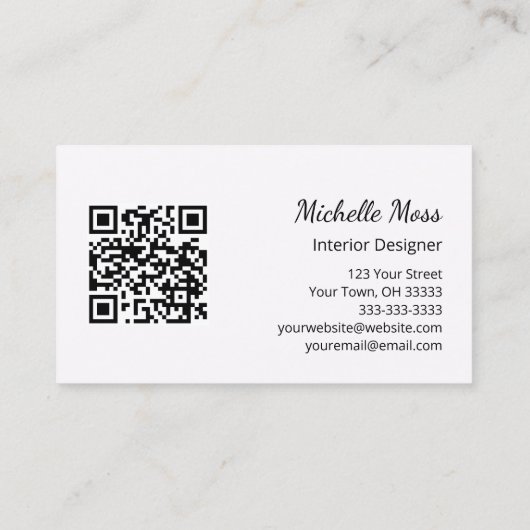 Tropical Beach QR Code Abstraktes Design Visitenkarte (Rückseite)