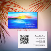 Tropical Beach QR Code Abstraktes Design Visitenkarte