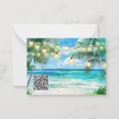 Tropical Beach QR Code UAWG Wedding Card Mitteilungskarte (Rückseite)