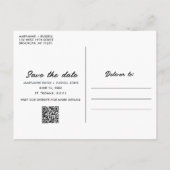 Tropical Beach QR Code Wedding Save the Date Ankündigungspostkarte (Rückseite)