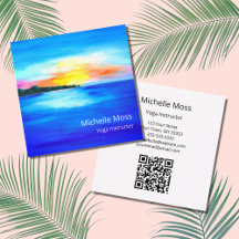 Tropical Beach QR Code Yoga Instructor