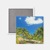 Tropical beach resort, Belize Magnet (Vorderseite/Rückseite)