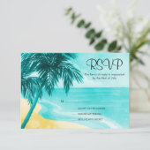 Tropical Beach Response Card RSVP Karte (Stehend Vorderseite)