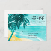 Tropical Beach Response Card RSVP Karte (Vorne/Hinten)