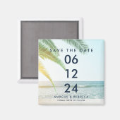 Tropical Beach Rett Date Wedding Magnet (Vorderseite/Rückseite)