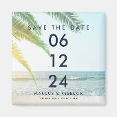 Tropical Beach Rett Date Wedding Magnet (Vorne)