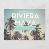 Tropical Beach Riviera Maya Wedding Save the Dates Ankündigungspostkarte (Vorderseite)