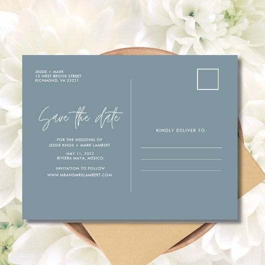 Tropical Beach Riviera Maya Wedding Save the Dates Ankündigungspostkarte