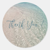 Tropical Beach Round Wedding Danke Stickers (Vorderseite)