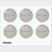 Tropical Beach Round Wedding Danke Stickers (Blatt)