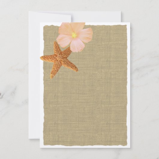 Tropical Beach Rustic Bridal Luncheon Einladung (Rückseite)