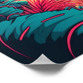 Tropical Beach Rustic Elegante Rot Grün Orange Poster (Ecke)