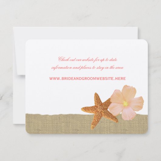 Tropical Beach Rustikal Save the Date (Rückseite)