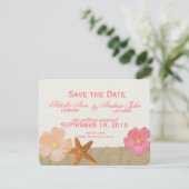 Tropical Beach Rustikal Save the Date (Stehend Vorderseite)