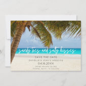 Tropical Beach Salty Kisses Wedding retten Save The Date (Vorderseite)