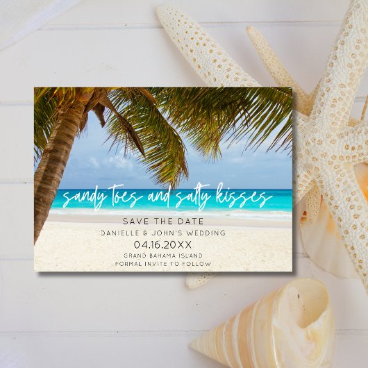 Tropical Beach Salty Kisses Wedding retten Save The Date