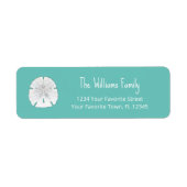 Tropical Beach Sand Dollar Aquamarine Rücksendeadr (Vorne)