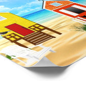 Tropical Beach Sand Huts Poster (Ecke)