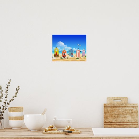 Tropical Beach Sand Huts Poster (Küche)