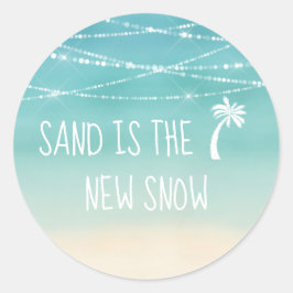 Tropical Beach Sand ist der neue Schneepalmenbaum Runder Aufkleber