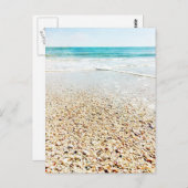 Tropical Beach Sand Ocean Waves Muscheln Florida Postkarte (Vorne/Hinten)