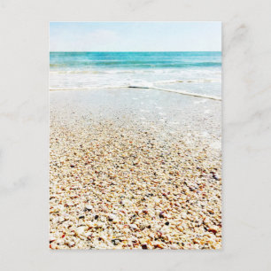 Tropical Beach Sand Ocean Waves Muscheln Florida Postkarte