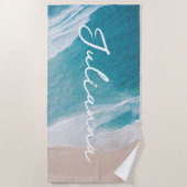 Tropical Beach Sand Ocean Waves Strandtuch (Vorderseite)